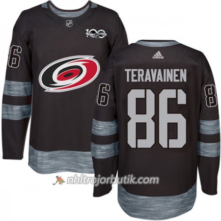 Män Ishockey Carolina Hurricanes Tröja Teuvo Teravainen 86 1917-2017 100th Anniversary Adidas Svart Authentic